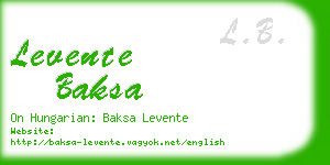 levente baksa business card